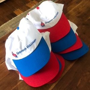 Eight adjustable painters caps Sherwin Wiliams